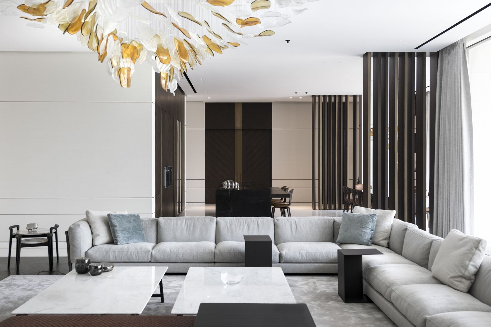 Villa living areas: lighting, HVAC & AV