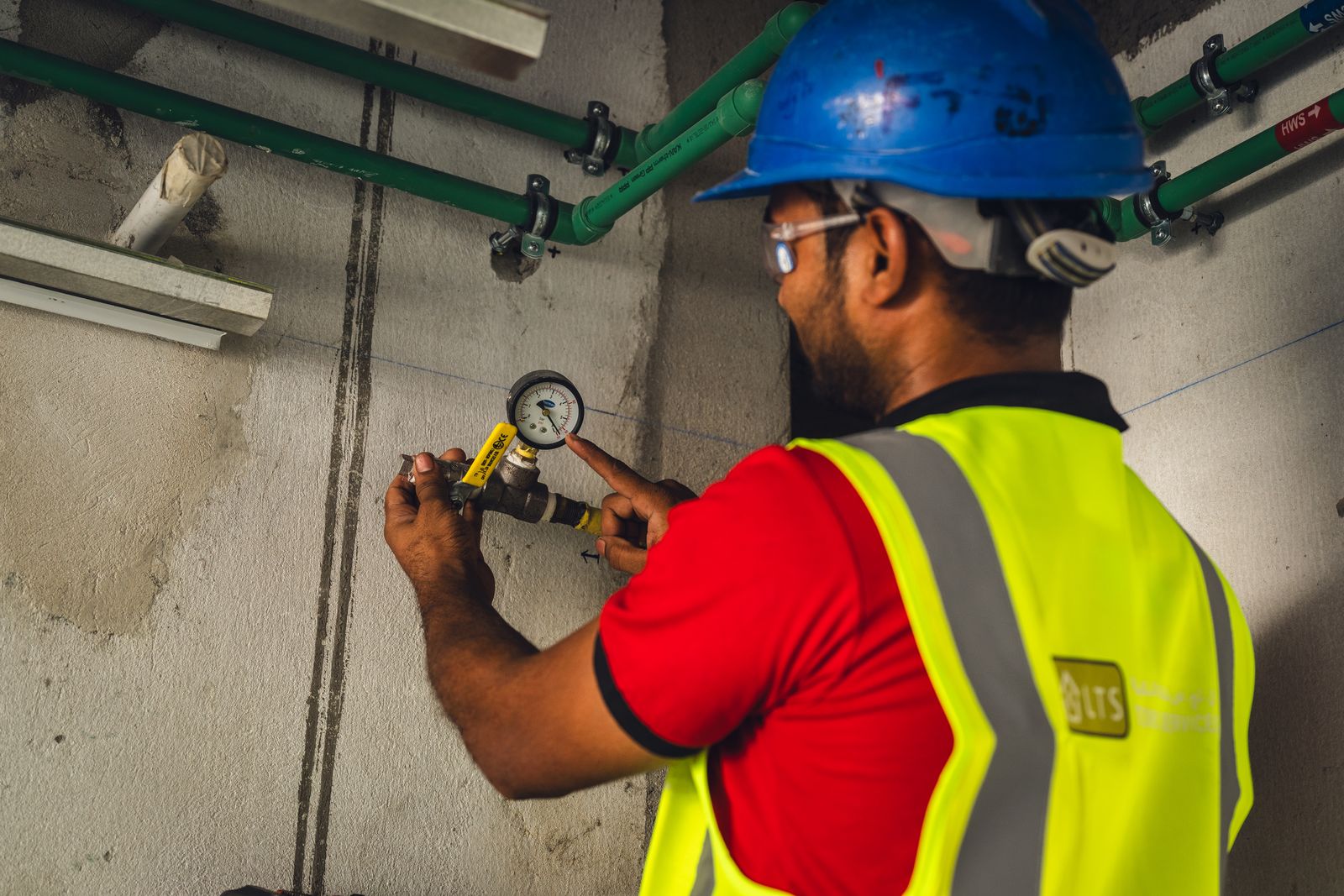 Pressure testing the gas line